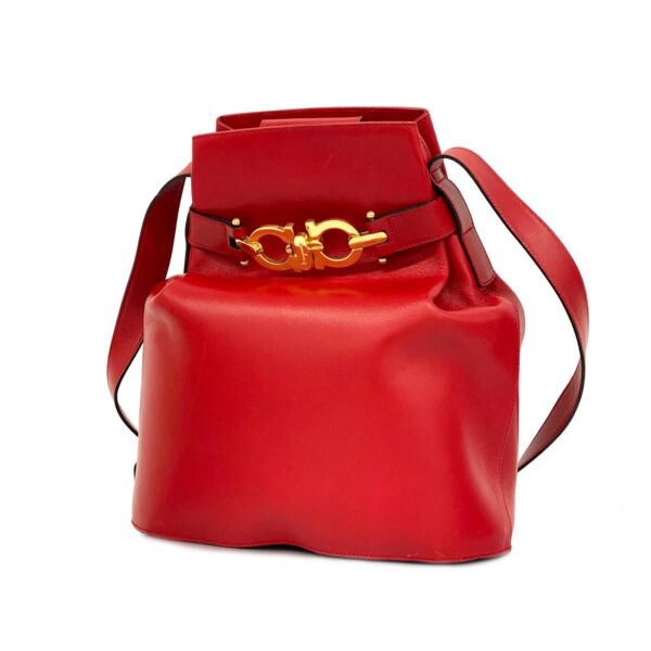 1240001053811 1 Salvatore Ferragamo Gancini Shoulder Bag Red