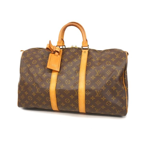 1240001053850 1 Louis Vuitton Keepall 45 Monogram Bag Brown