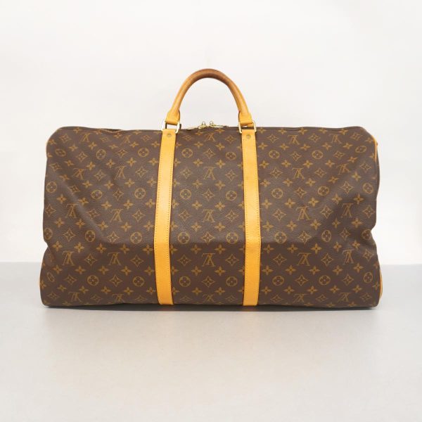 1240001053851 15 Louis Vuitton Keepall Bandouliere 60 Monogram Bag Brown