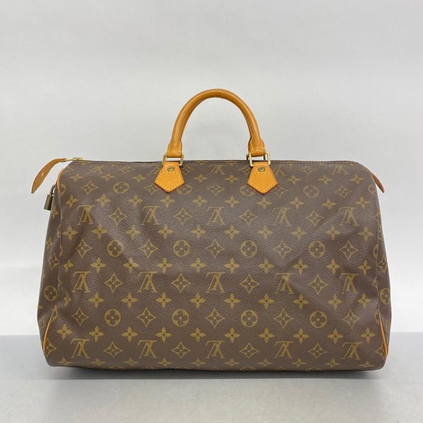 1240001053860 13 Louis Vuitton Speedy 40 Monogram Handbag Brown