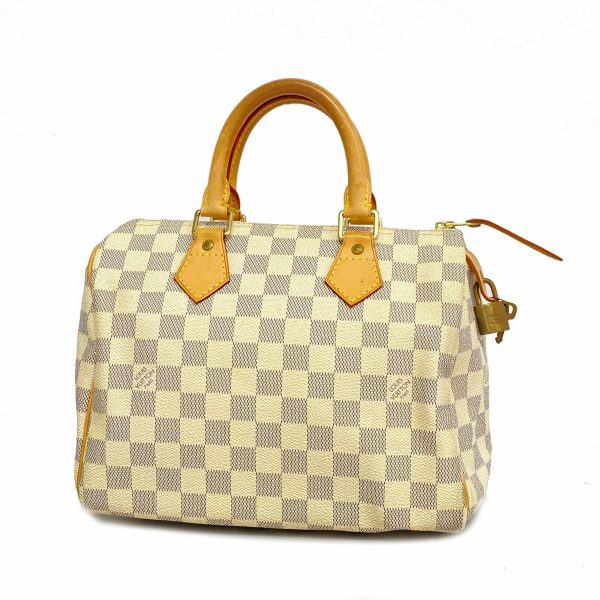 1240001053864 1 Louis Vuitton Speedy 25 Damier Azur Handbag White