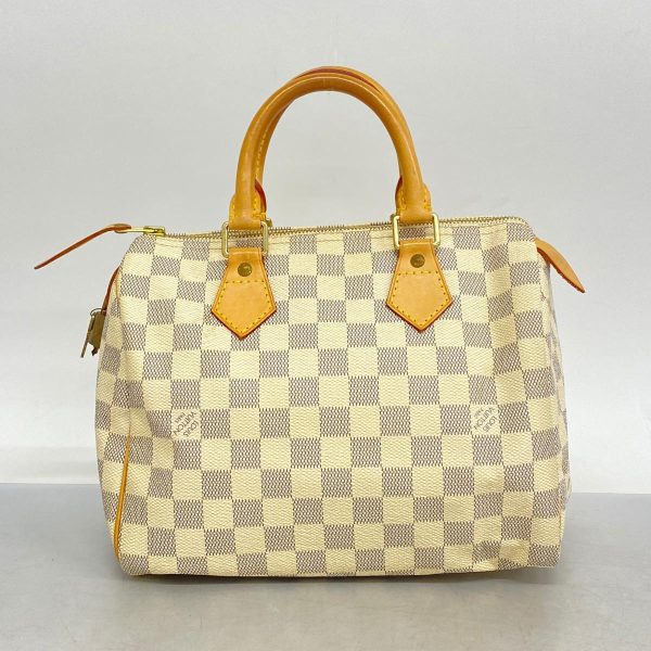 1240001053864 12 Louis Vuitton Speedy 25 Damier Azur Handbag White