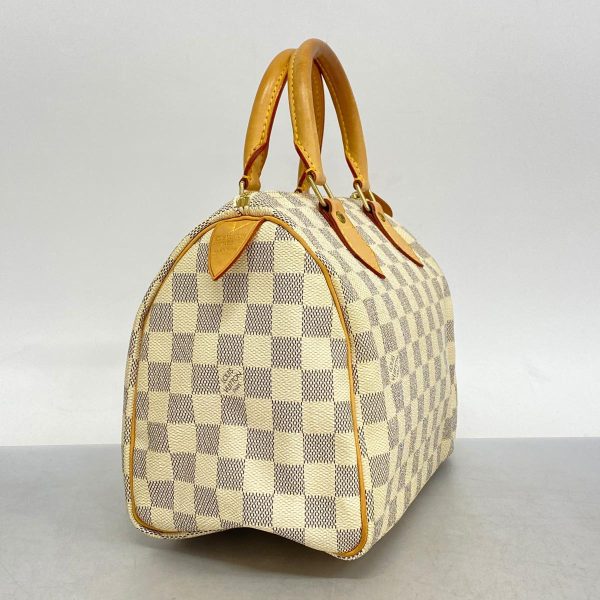 1240001053864 2 Louis Vuitton Speedy 25 Damier Azur Handbag White