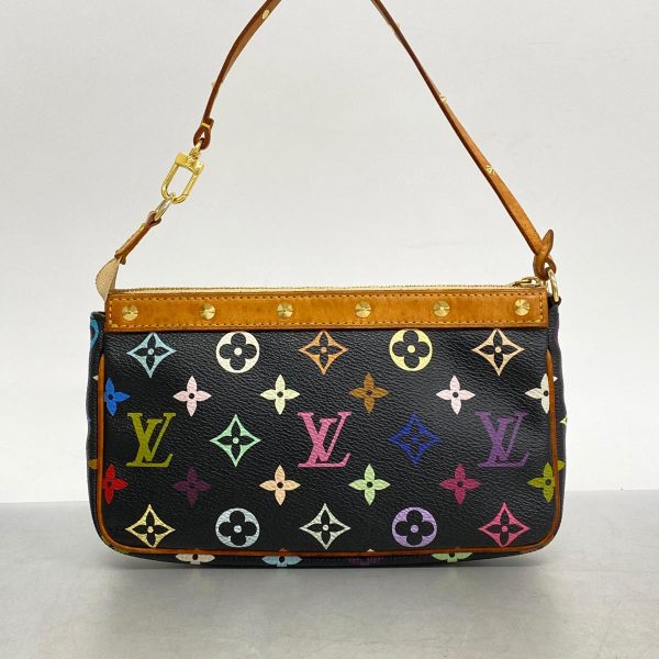 1240001053875 12 Louis Vuitton Pochette Accessory Multicolor Pouch Noir Black