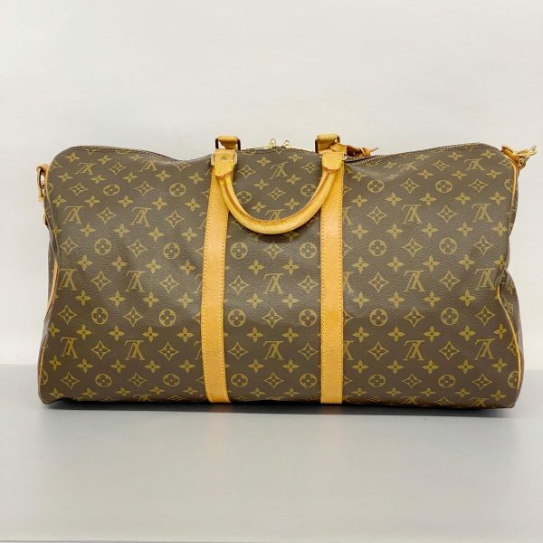 1240001053906 16 Louis Vuitton Keepall Bandouliere 55 Monogram Bag Brown