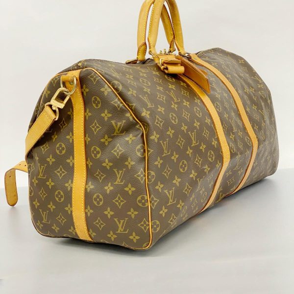 1240001053906 2 Louis Vuitton Keepall Bandouliere 55 Monogram Bag Brown