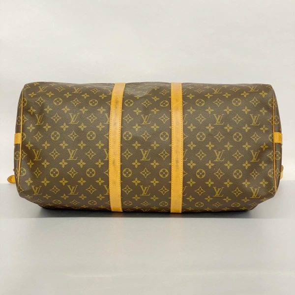 1240001053906 3 Louis Vuitton Keepall Bandouliere 55 Monogram Bag Brown