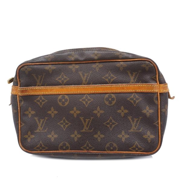 1240001053909 1 Louis Vuitton Compiegne 23 Monogram Clutch Bag Brown