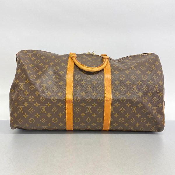 1240001053953 14 Louis Vuitton Keepall Bandouliere 55 Monogram Bag Brown