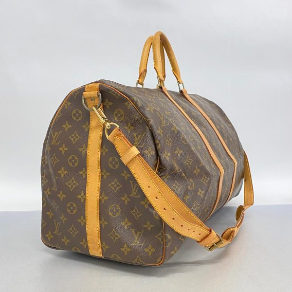 1240001053953 2 Louis Vuitton Keepall Bandouliere 55 Monogram Bag Brown