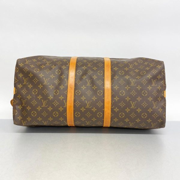 1240001053953 3 Louis Vuitton Keepall Bandouliere 55 Monogram Bag Brown