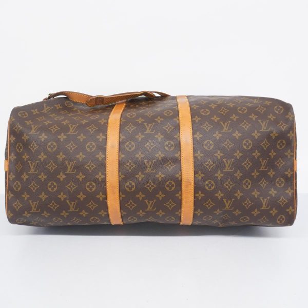 1240001053990 3 Louis Vuitton Keepall Bandouliere 60 Monogram Bag Brown