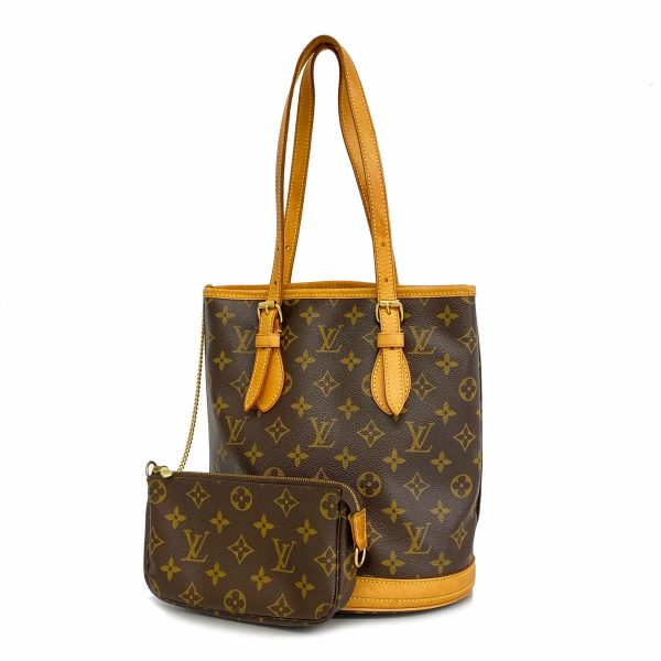 1240001054029 1 Louis Vuitton Bucket PM Monogram Tote Bag Brown