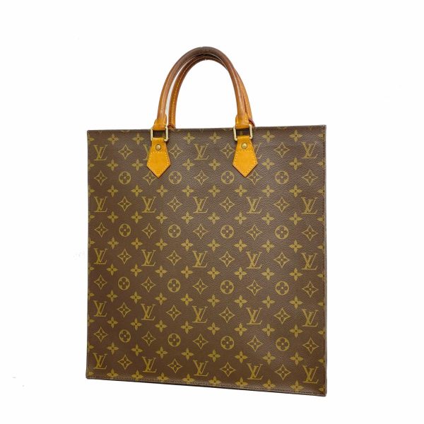 1240001054034 1 Louis Vuitton Sac Plat Monogram Tote Bag Brown