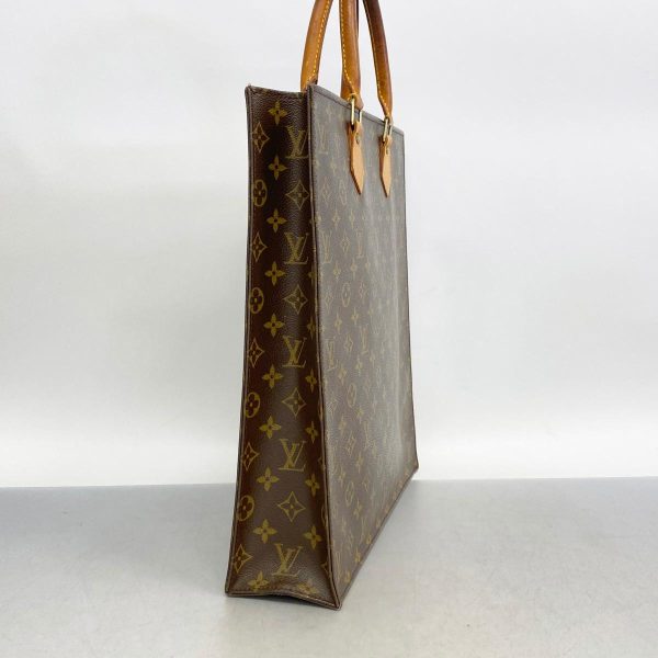 1240001054034 2 Louis Vuitton Sac Plat Monogram Tote Bag Brown