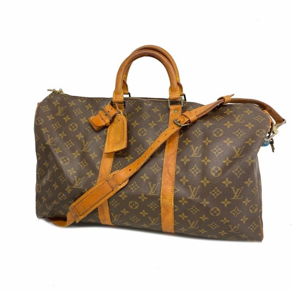 1240001054123 1 Louis Vuitton Keepall Bandouliere 50 Monogram Bag Brown