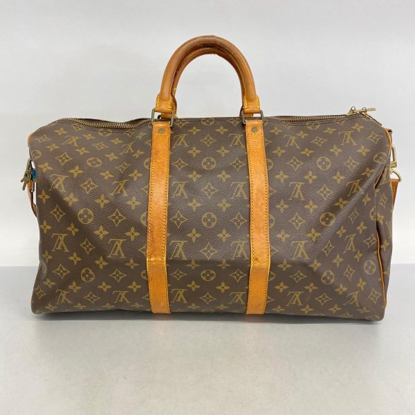 1240001054123 18 Louis Vuitton Keepall Bandouliere 50 Monogram Bag Brown