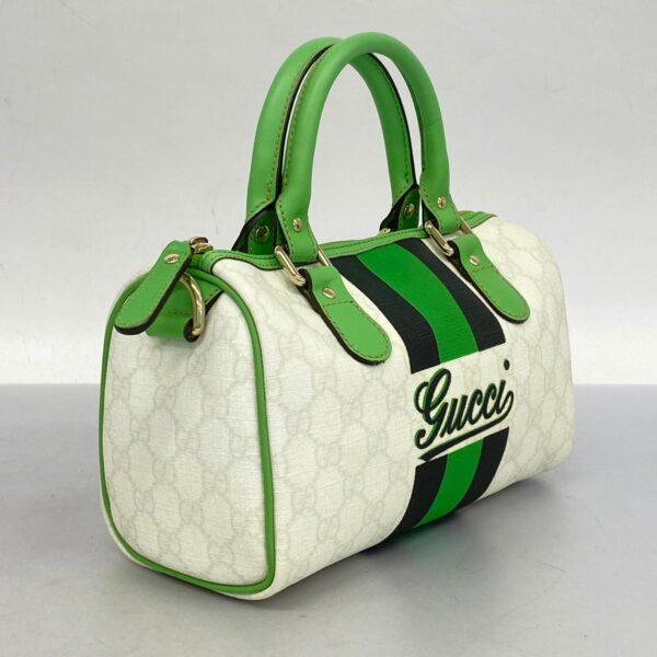 1240001054169 2 Gucci GG Supreme Handbag White Green