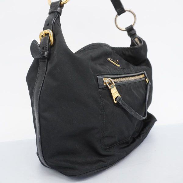 1240001054178 2 Prada Nylon Shoulder Bag Black