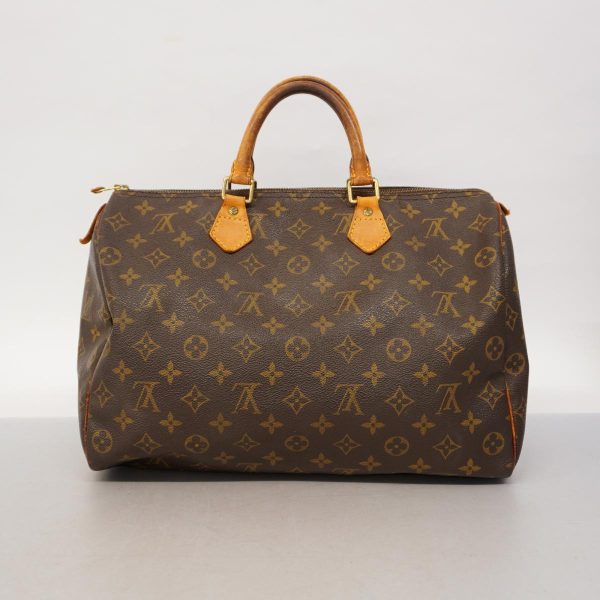 1240001054196 15 Louis Vuitton Speedy 35 Monogram Handbag Brown