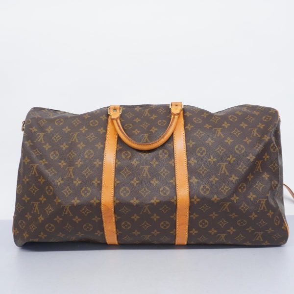 1240001054202 16 Louis Vuitton Keepall Bandouliere 60 Monogram Bag Brown