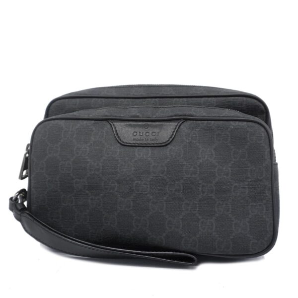 1240001054236 1 Gucci GG Supreme Clutch Bag Black