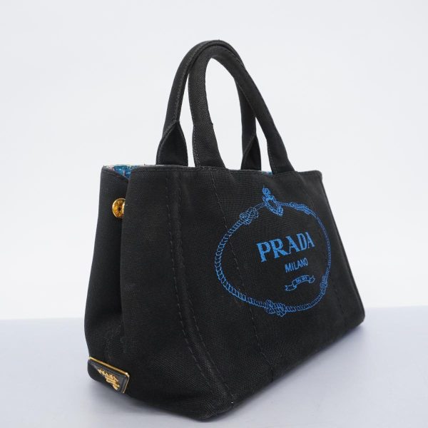 1240001054261 2 Prada Canapa Handbag Black