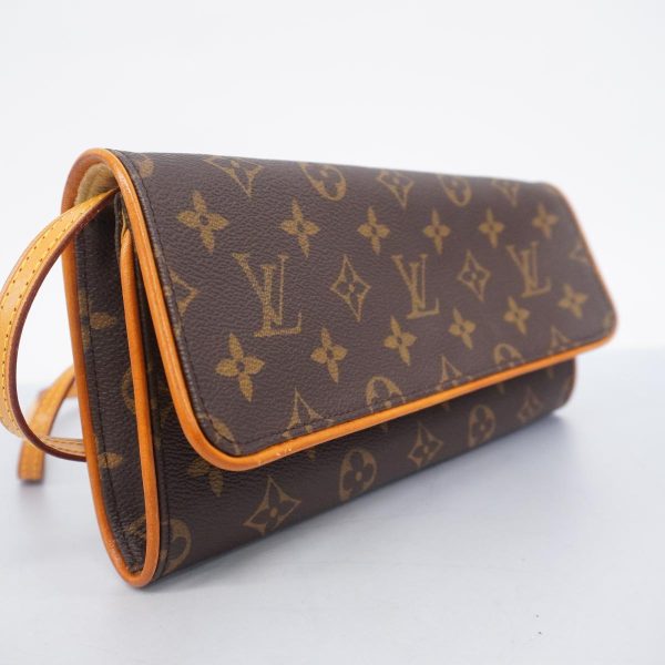 1240001054262 2 Louis Vuitton Pochette Twin GM Monogram Shoulder Bag Brown