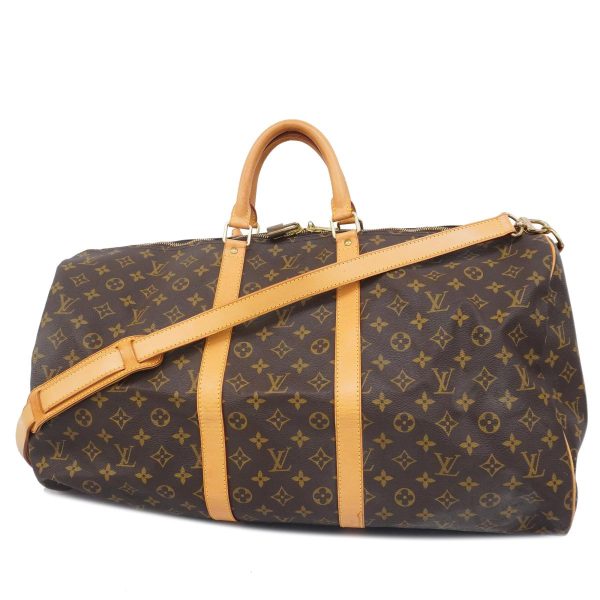 1240001054263 1 Louis Vuitton Keepall Bandouliere 55 Monogram Bag Brown