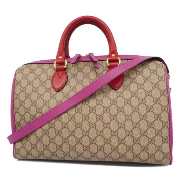 1240001054264 1 Gucci GG Supreme 2Way Bag Pink Beige