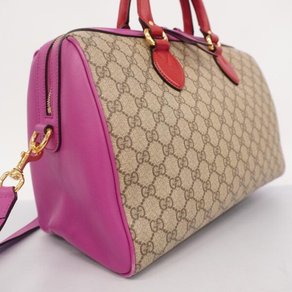 1240001054264 2 Gucci GG Supreme 2Way Bag Pink Beige