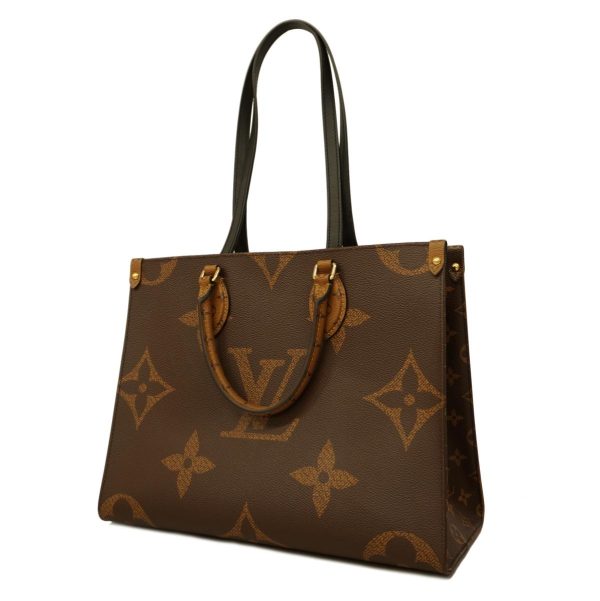 1240001054300 1 Louis Vuitton On the Go MM Monogram Reverse 2Way Bag Brown