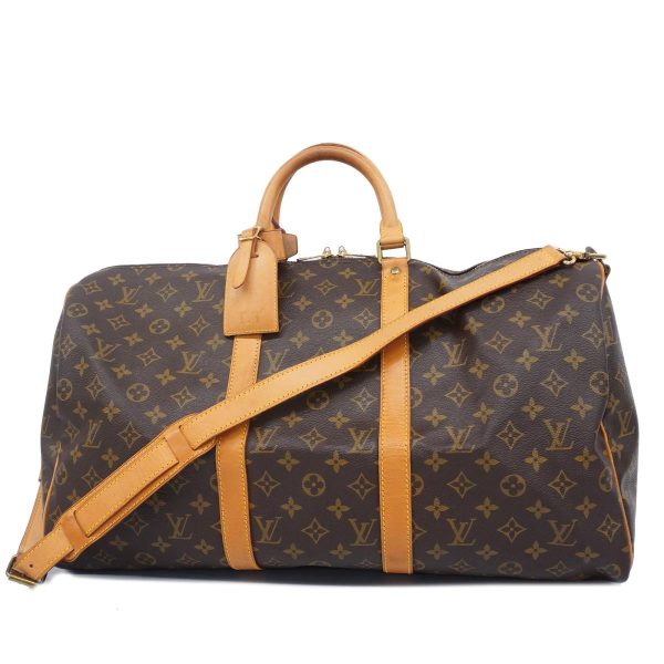 1240001054376 1 Louis Vuitton Keepall Bandouliere 50 Monogram Bag Brown