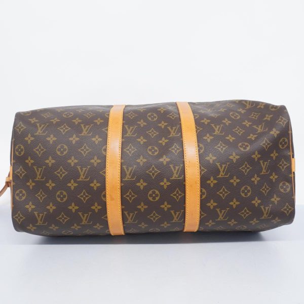 1240001054376 3 Louis Vuitton Keepall Bandouliere 50 Monogram Bag Brown