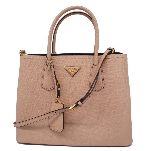 1240001054397 1 Prada Saffiano 2WAY Bag Beige