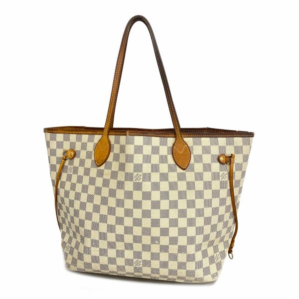 1240001054416 1 Louis Vuitton Neverfull MM Damier Azur Tote Bag White