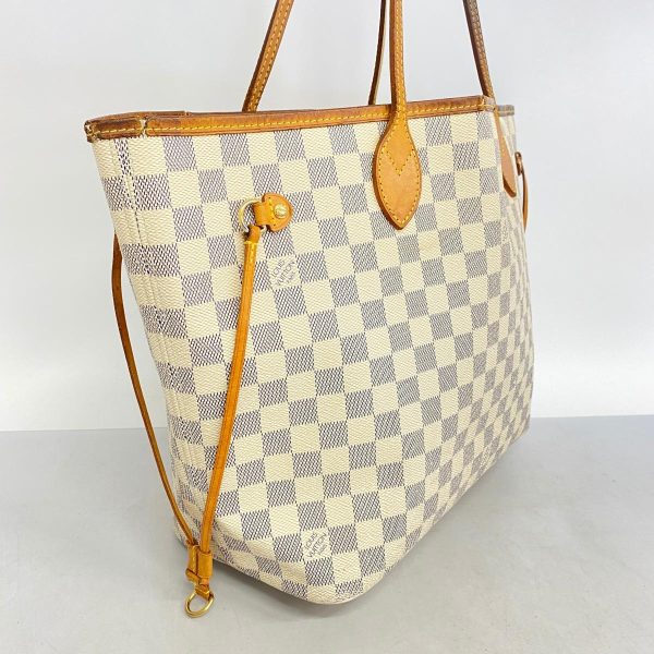 1240001054416 2 Louis Vuitton Neverfull MM Damier Azur Tote Bag White