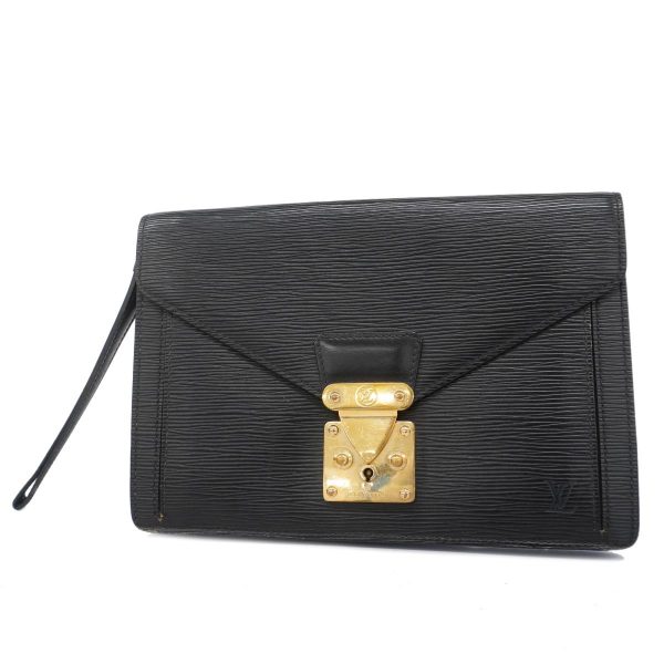 1240001054455 1 Louis Vuitton Pochette Serie Dragonne Epi Clutch Bag Noir