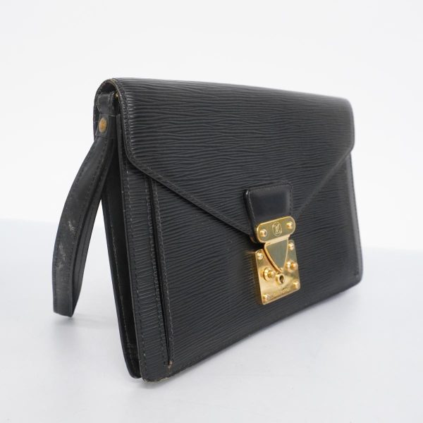 1240001054455 2 Louis Vuitton Pochette Serie Dragonne Epi Clutch Bag Noir