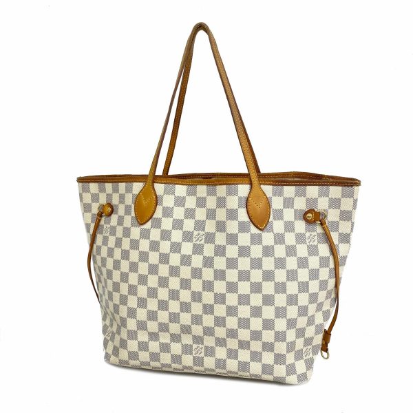 1240001054461 1 Louis Vuitton Neverfull MM Damier Azur Tote Bag White