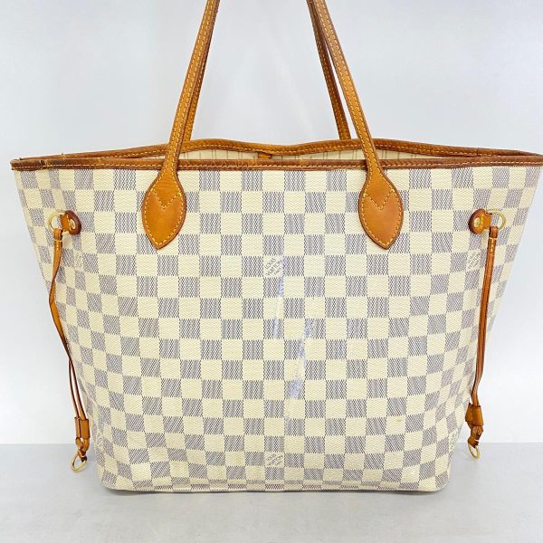 1240001054461 17 Louis Vuitton Neverfull MM Damier Azur Tote Bag White