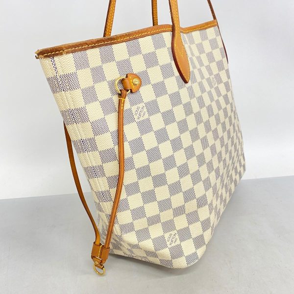 1240001054461 2 Louis Vuitton Neverfull MM Damier Azur Tote Bag White