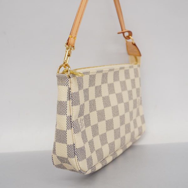 1240001054483 2 Louis Vuitton Pochette Accessoire Damier Azur Pouch White