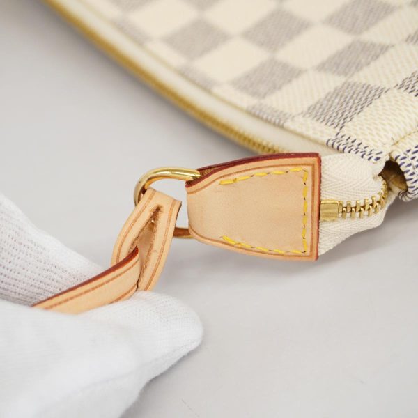 1240001054483 7 Louis Vuitton Pochette Accessoire Damier Azur Pouch White