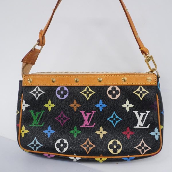 1240001054511 16 Louis Vuitton Pochette Accessory Monogram Multicolor Pouch Noir