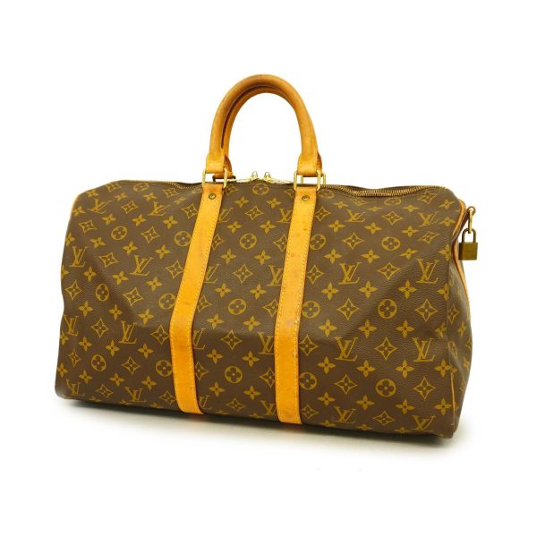 1240001054518 1 Louis Vuitton Keepall Bandouliere 45 Monogram Bag Brown