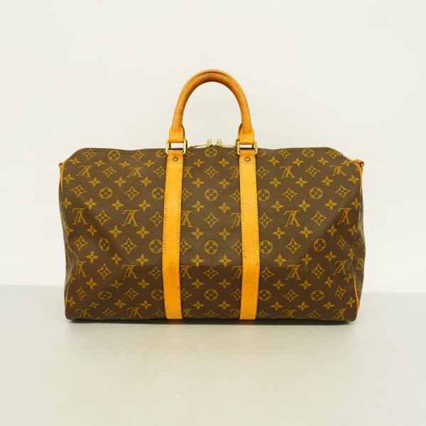 1240001054518 14 Louis Vuitton Keepall Bandouliere 45 Monogram Bag Brown