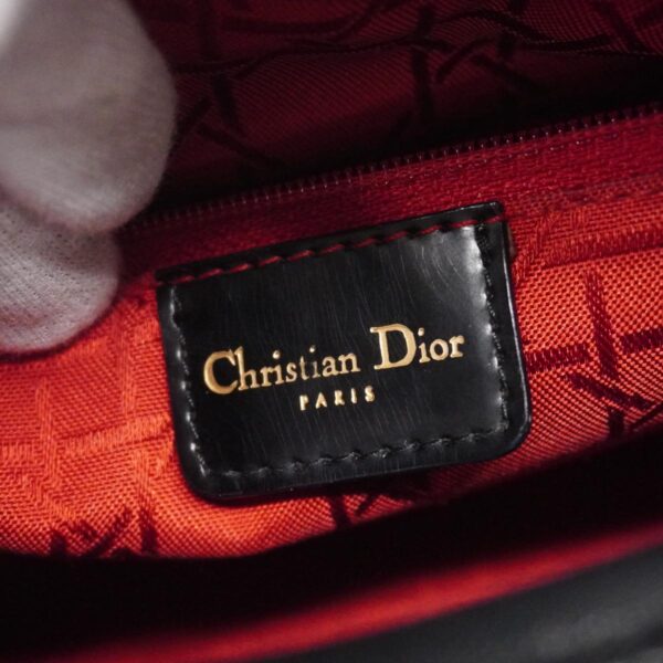 1240001054549 5 Christian Dior Dior Cannage Enamel 2WAY Bag Black