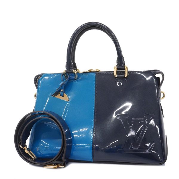 1240001054560 1 Louis Vuitton Tote Miroir Vernis 2Way Bag Blue Marine