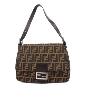 1240001054568 1 Fendi Leather Peekaboo Shoulder Bag Brown Gold